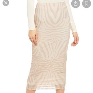 AFRM Zebra print midi skirt